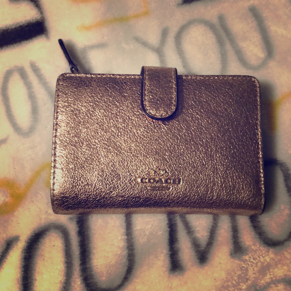 Small Rose Gold Coach Wallet